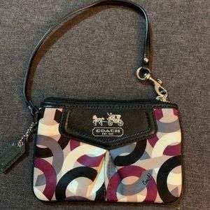 Coach multi colour silk wristlet